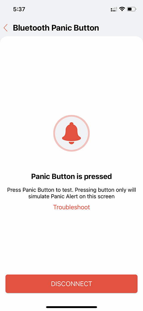 Press the QBell Panic Button to test