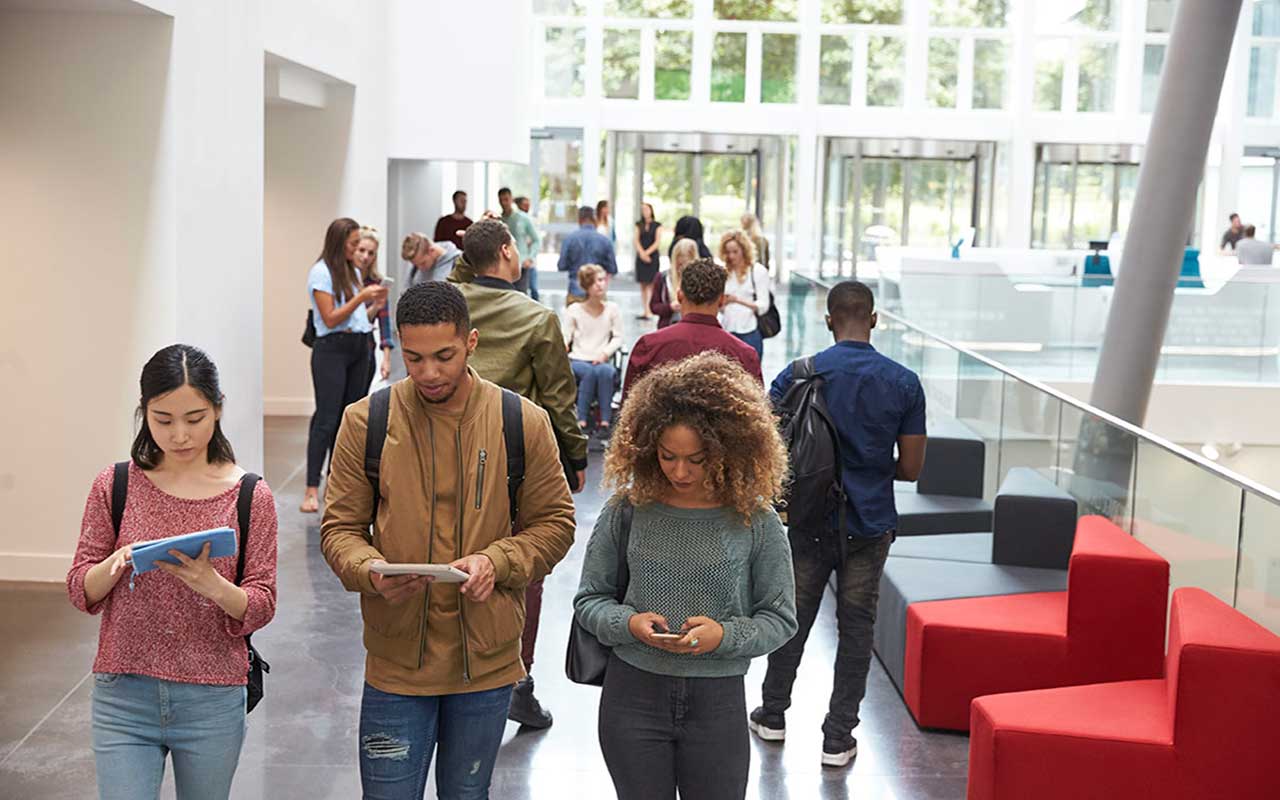 Higher Education - Students using Quicklert Connect App